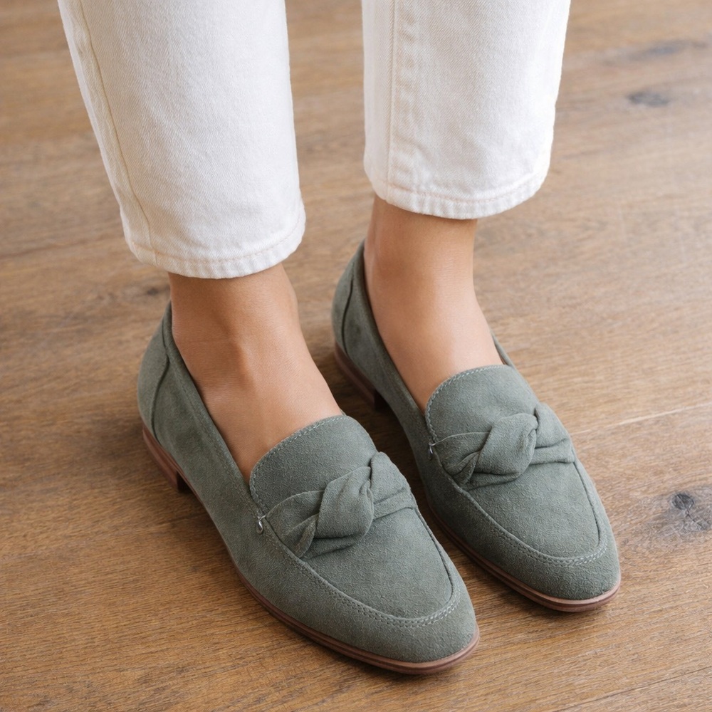 Market & Spruce Green Loafers with Suede Finish